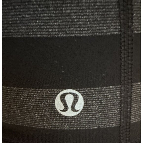 Lululemon Stride Jacket Full Zip Hoodie Black Grey Macro Stripe size 6 pockets - Picture 10 of 12
